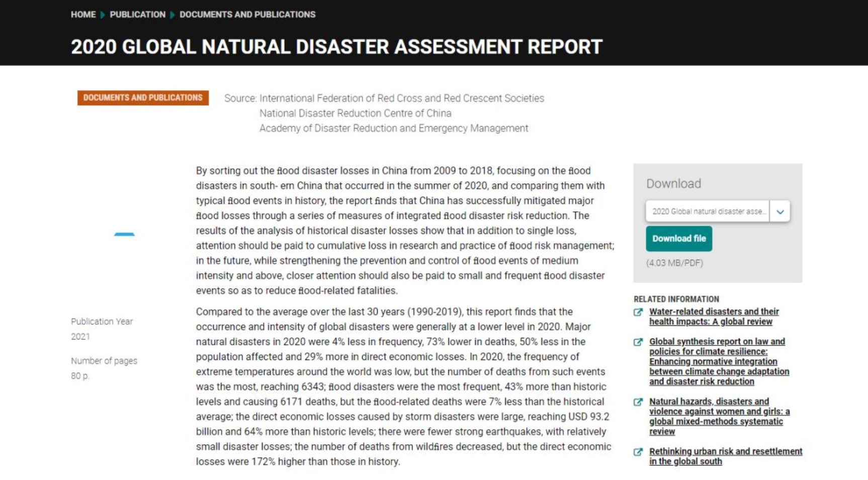 2020 Global natural disaster assessment report _ P_副本